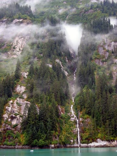 Waterfall coming out of the clouds