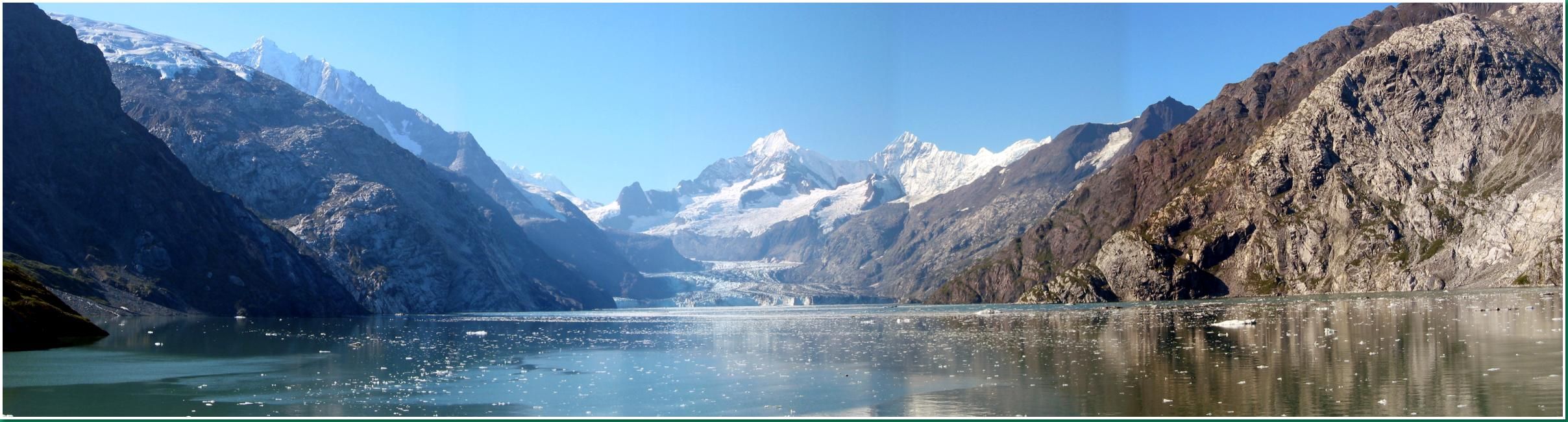 Panorama of Johns Hopkins Glacier, Glacier Bay National Park